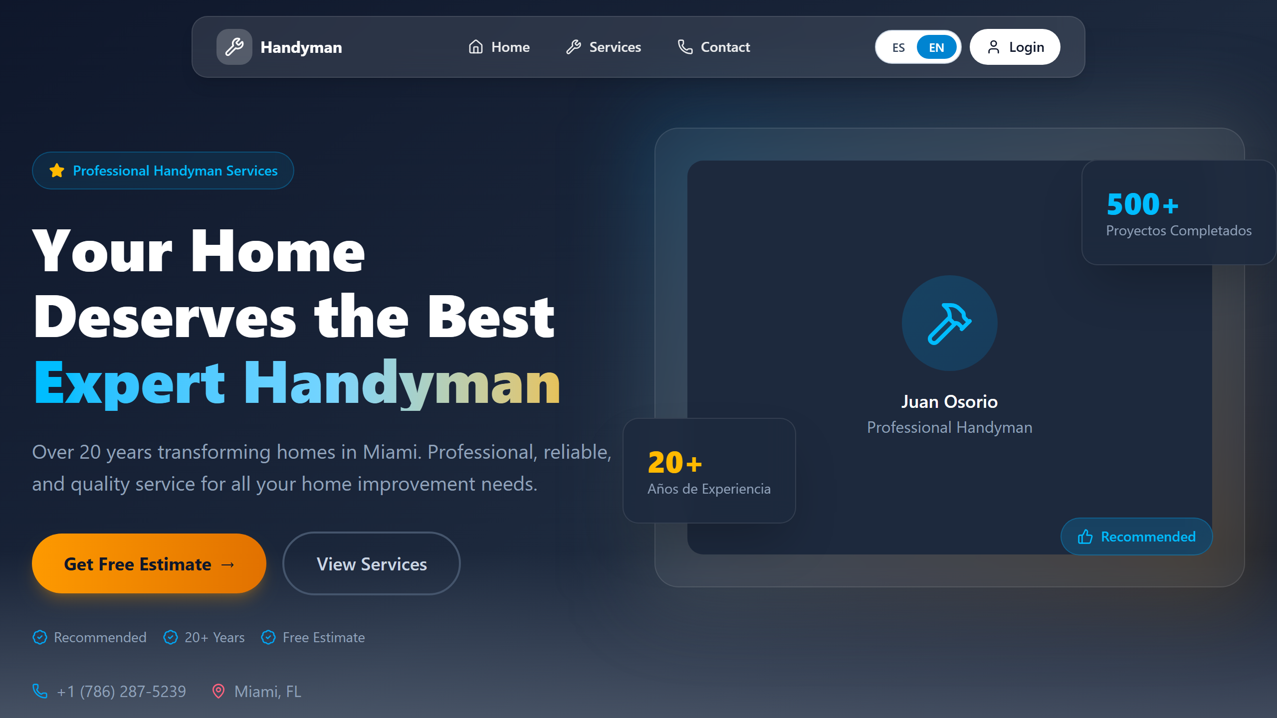 Captura del proyecto Handyman Proforma