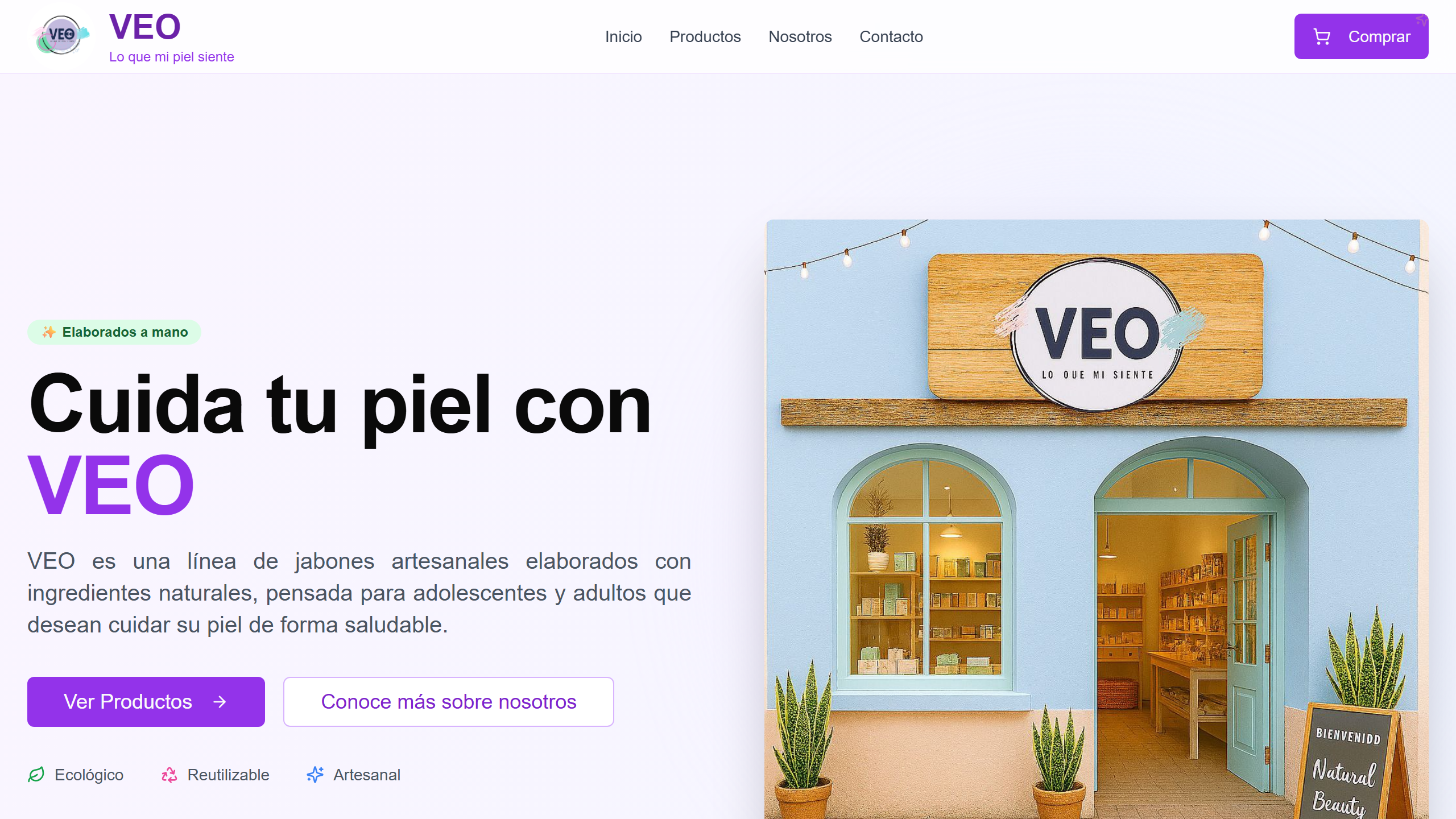 Captura de la landing VEO